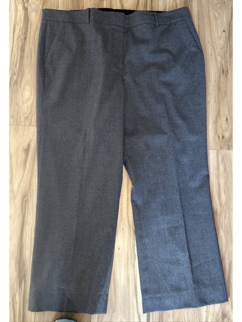 Talbots Italy 18W (Waist 41") Gray Wool Dress Crop Pants Business Work High Rise